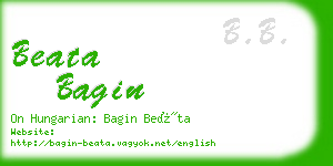 beata bagin business card